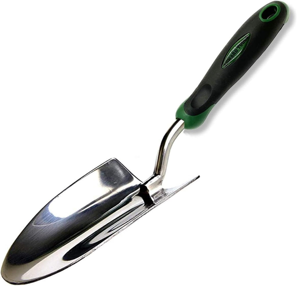 Edward Tools Bend-Proof Garden Trowel - Heavy Duty Polished Stainless Steel - Rust Resistant Oversized Garden Hand Shovel for Quicker Work - Digs Through Rocky/Heavy soils - Comfort Grip (1)