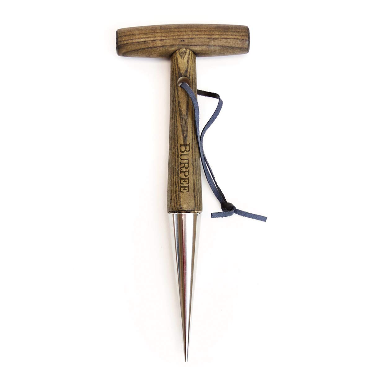 Burpee 13" Stainless Steel Trowel Durable Long Lasting Garden Tool Leather Wrist Strap 5" Handle, 10 Year Warranty, Oak
