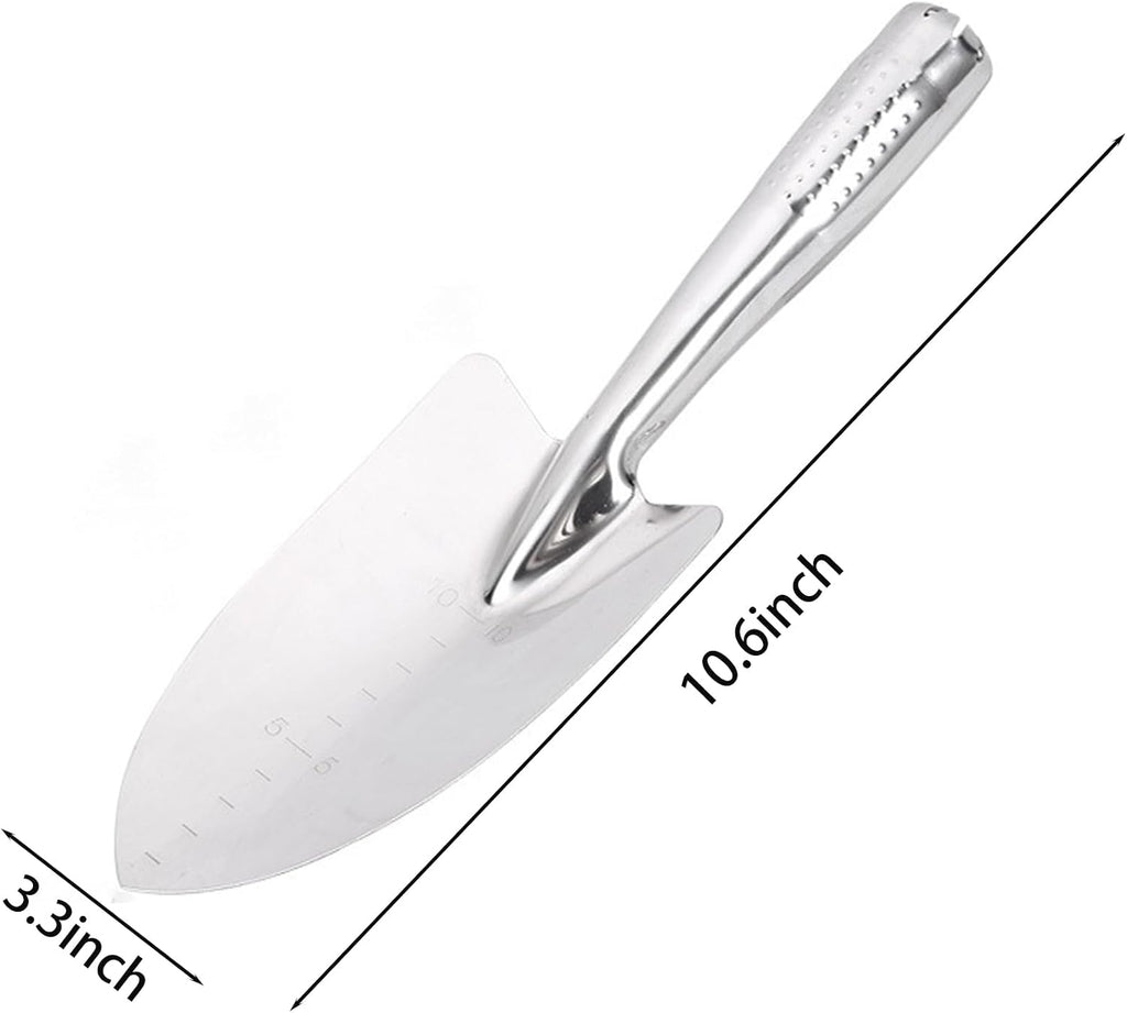 Stainless Steel Garden Trowel, Rust Resistant Heavy Duty Ergonomic Grip