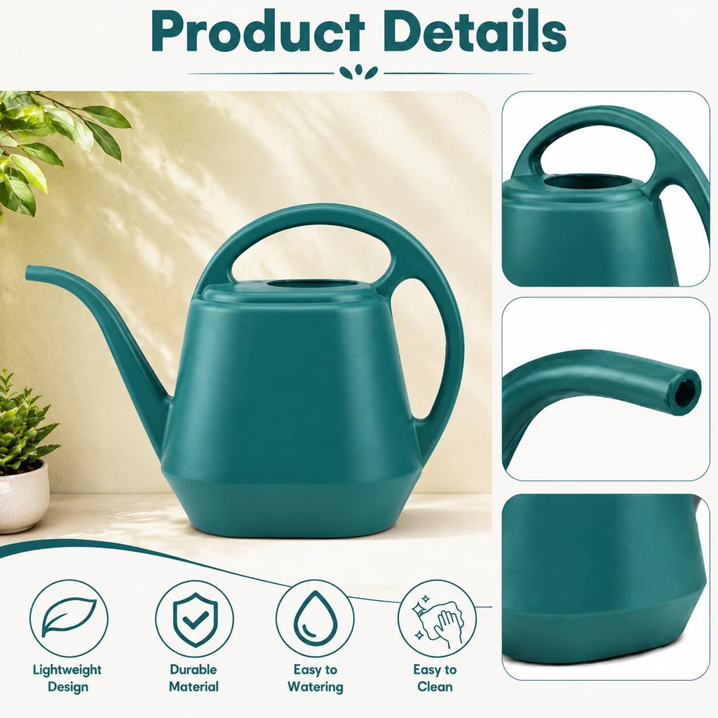 Fasmov Watering Can Plastic 4 Litre Lightweight Water Sprayer Watering Bottle for Garden Outdoor House Flower Bonsai Plant (Green)