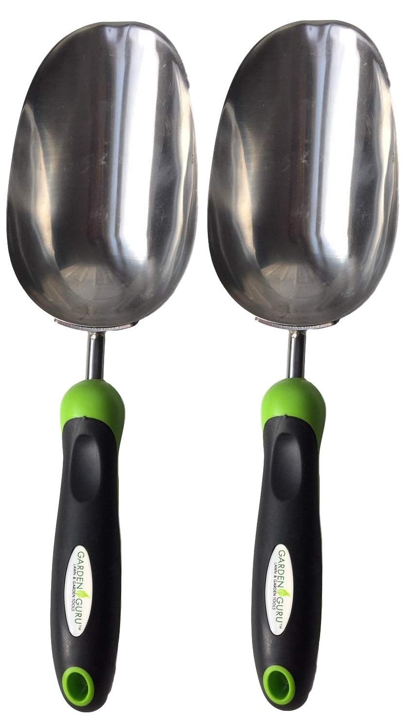 Garden Guru Super Strong Garden Scoop Trowel Shovel Transplanter - Stainless Steel - Rust Resistant - Ergonomic Grip - Perfect Hand Shovel for Gardening Transplanting and Digging