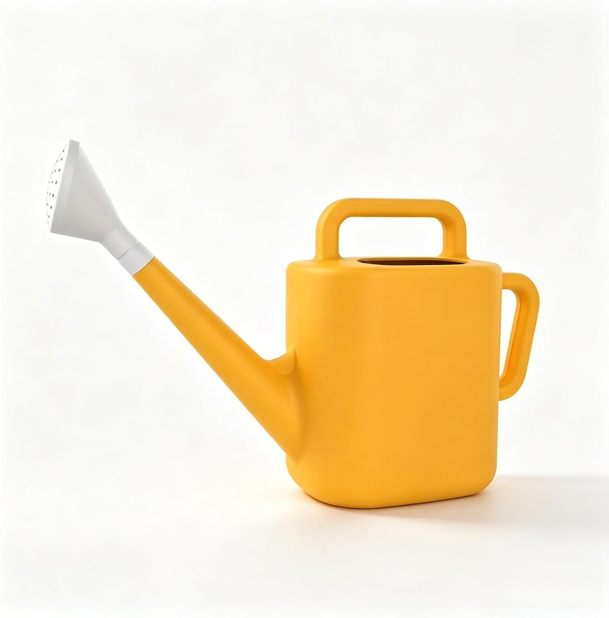2 Gallon Resin Watering Can, Daisy Yellow Garden Water Pot with Removable Sprinkler Nozzle, Dual Handle Plant Watering Vessel for Indoor Outdoor Gardening