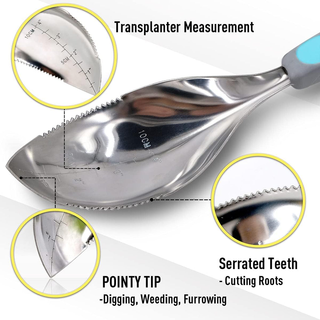 Jardineer 2 Pack Soil Scoops, Stainless Steel Garden Trowel Set