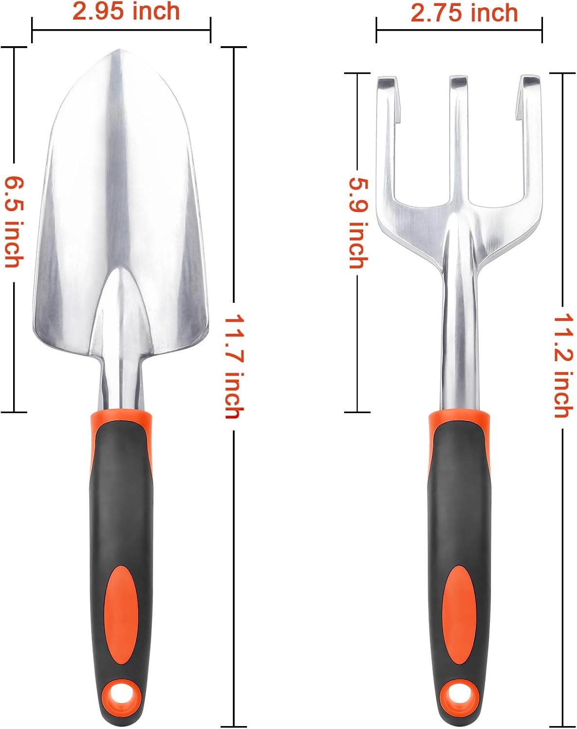 Garden Tool Set, 2 Pack Gardening Tools Set Garden Shovel and Hand Rake
