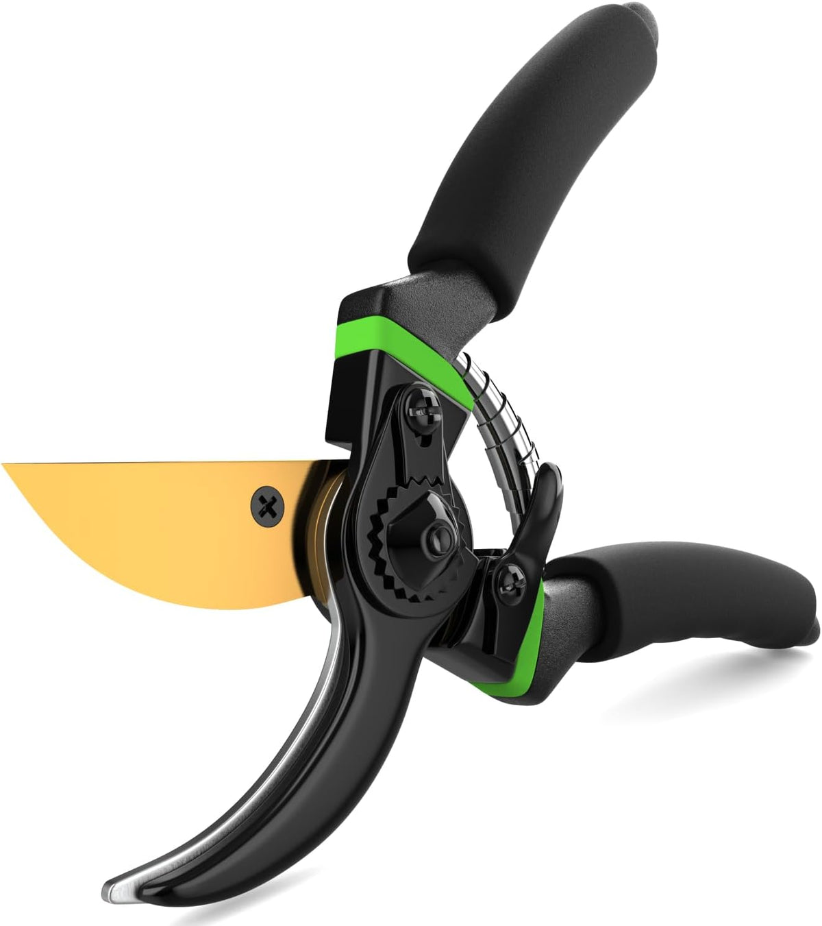 Ultra Sharp Japanese Steel Pruning Shears - Cuts 3X Easier, Weak Hand Arthritis Clippers, Rust-Resistant Titanium Coated Pruner, Effortlessly Cuts 3/4 Inch