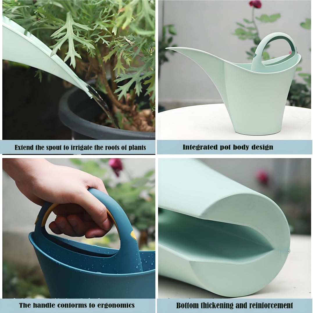 Gardening Watering Can with Long Spout,Watering Can for Outdoor Plants,Anti-Splash Design,Indoor/Outdoor Plants, Lightweight & Durable-2L (Grey)
