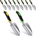 10 Pcs Garden Shovels Bulk, Hand Shovels Heavy Duty Trowel Garden Tool, Small Metal Hand Shovel Bulk Spade Shovel Gardens with Soft TPR Handle for Lawn Yard Farm