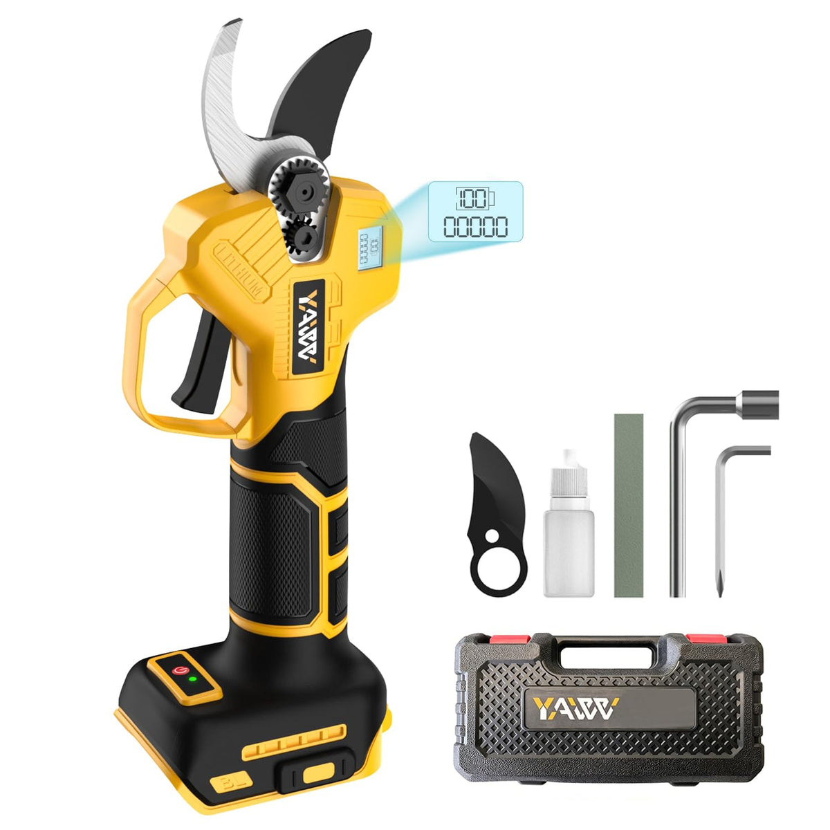 Electric Pruning Shears for Makita 18V Battery, Portable Brushless Pruning Shears with LCD Display＆SK5 Blades, Adjustable Cutting Diameter 0.8-1.2 Inch for Gardening Tree Pruning(Tool Only)