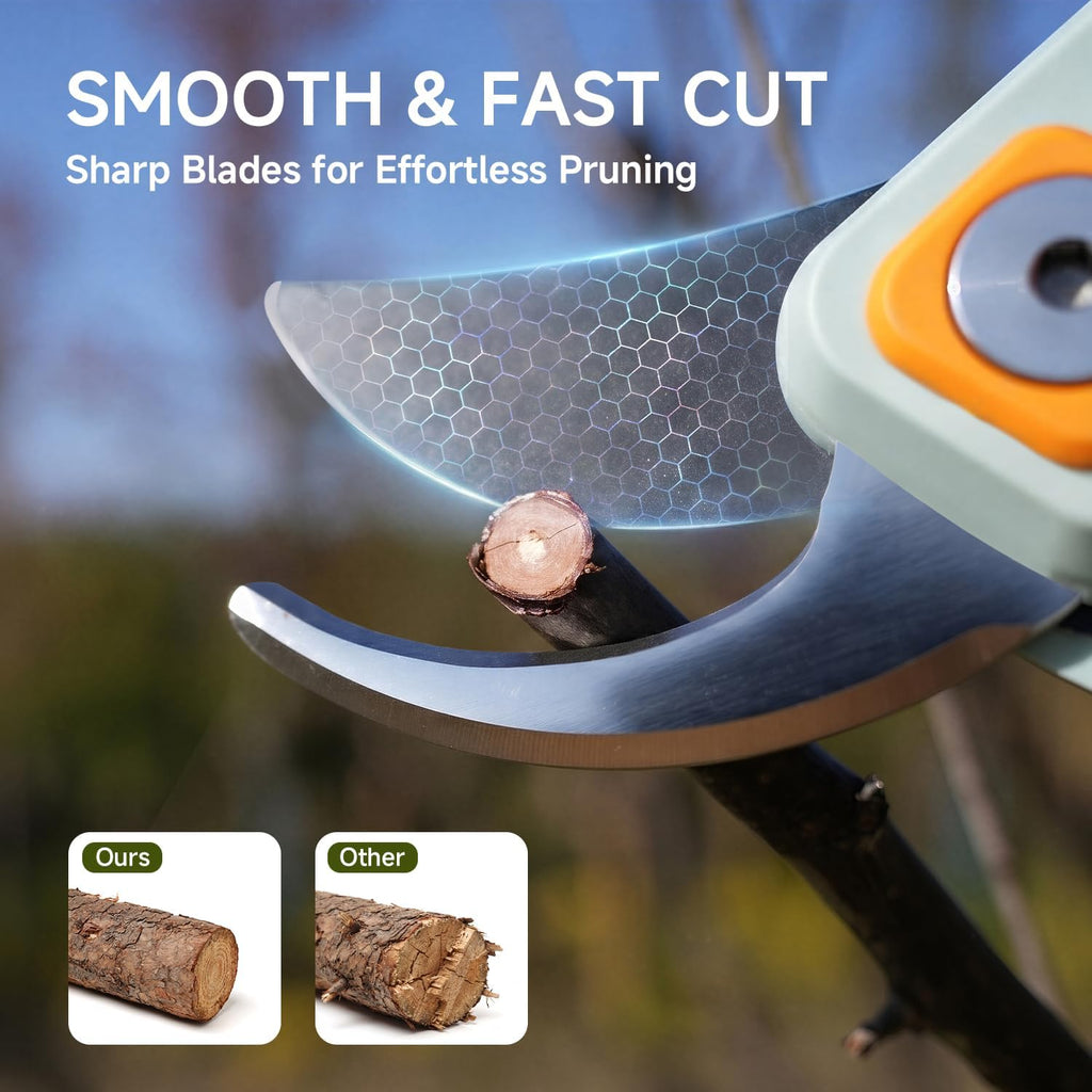 PrunePro® 3 Piece Garden Shears Set | 8" Pruning Shears 27" Lopper Extendable Hedge Shear Stainless Steel Ultra Sharp Teflon Coated Arthritis Friendly Effortlessly Prunes for Branches Bushes