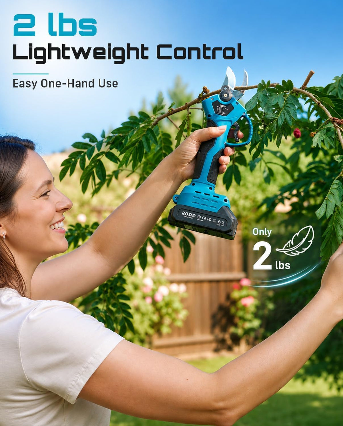 SEESII Electric Pruning Shears, 1.4" Cutting Cordless Pruner for Gardening