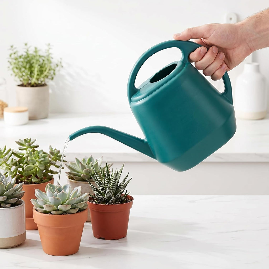 Fasmov Watering Can Plastic 4 Litre Lightweight Water Sprayer Watering Bottle for Garden Outdoor House Flower Bonsai Plant (Green)