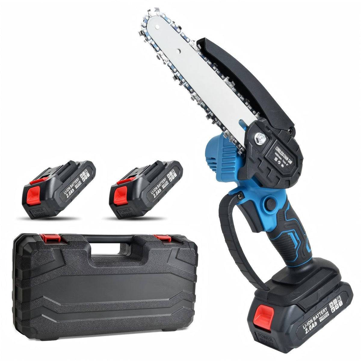 4-in-1 Cordless Pole Saw and Pruning Shears, 8ft Pole, 2 Batteries