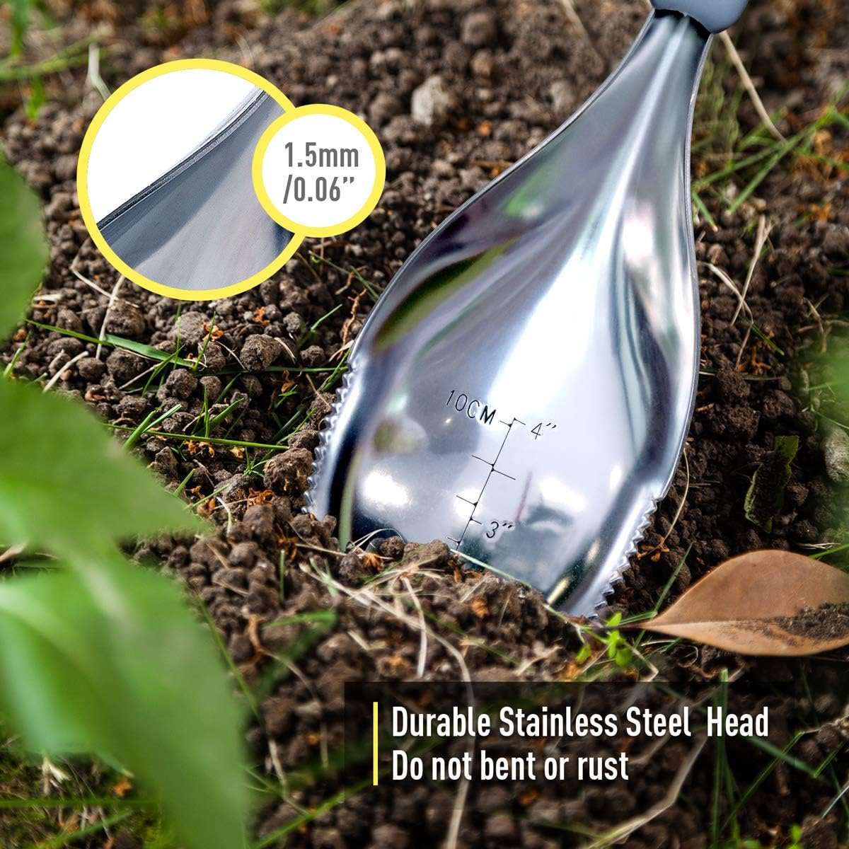 Jardineer 2 Pack Soil Scoops, Stainless Steel Garden Trowel Set
