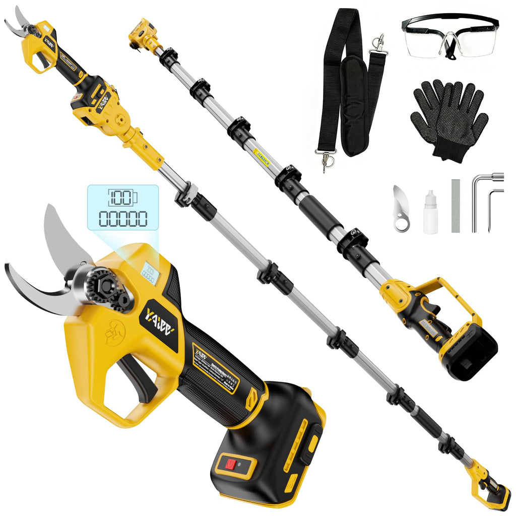 2-In-1 Electric Pruning Shears Set Compatible with Dewalt 20V Battery, 6.9FT Adjustable Pole Pruner with 1.2" Cut Brushless Electric Branch Cutter for Gardening & Tree Trimmer (No Battery)