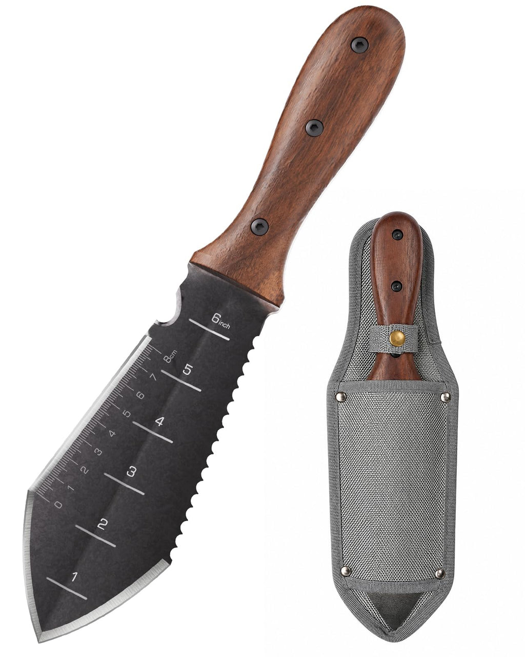 Grenebo Hori Hori Garden Knife, 4mm Thick Extra-Wide Blade Garden Tool