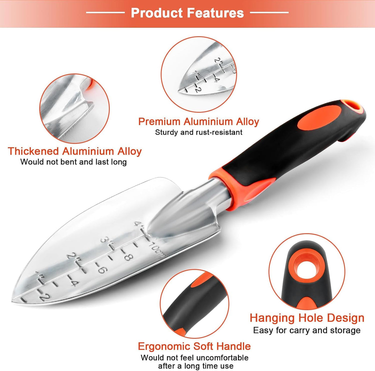 Garden Shovel Trowel with Measurement Gardening Shovel Hand Tools