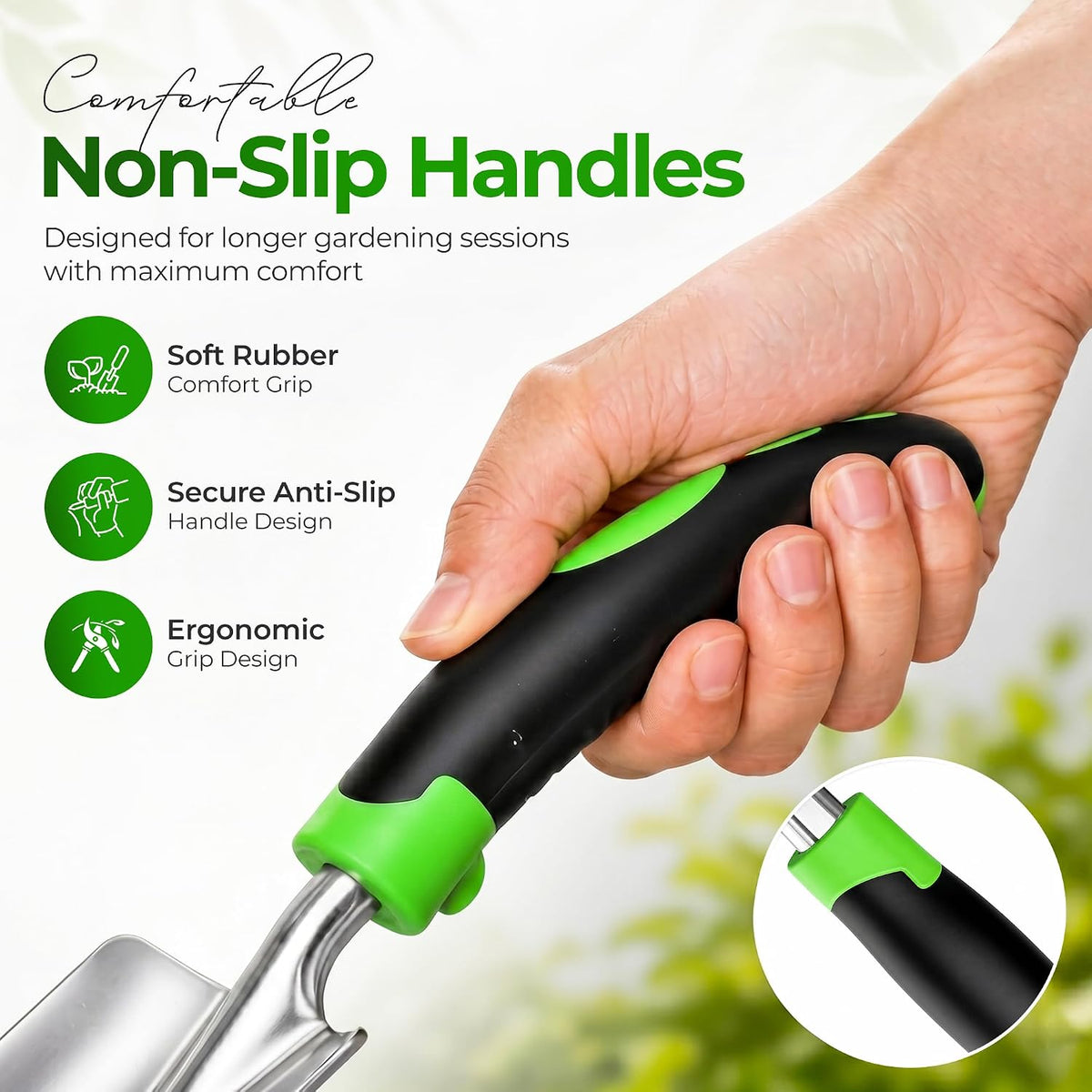 Garden Tools Set 8 PCS Heavy Duty Stainless Steel Gardening Tools
