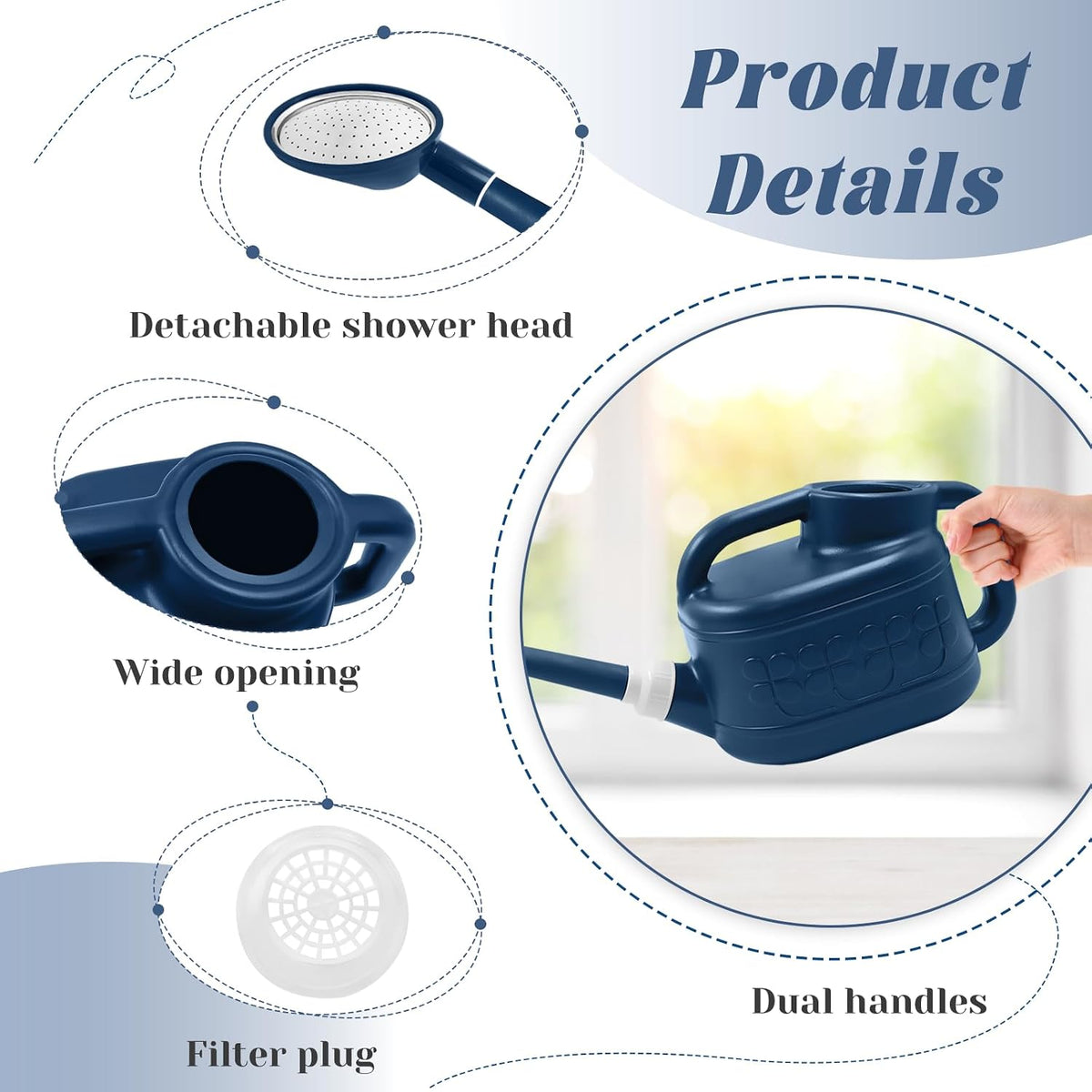 1 Gallon Watering Can, Outdoor Watering Can, Long Spout Water Can
