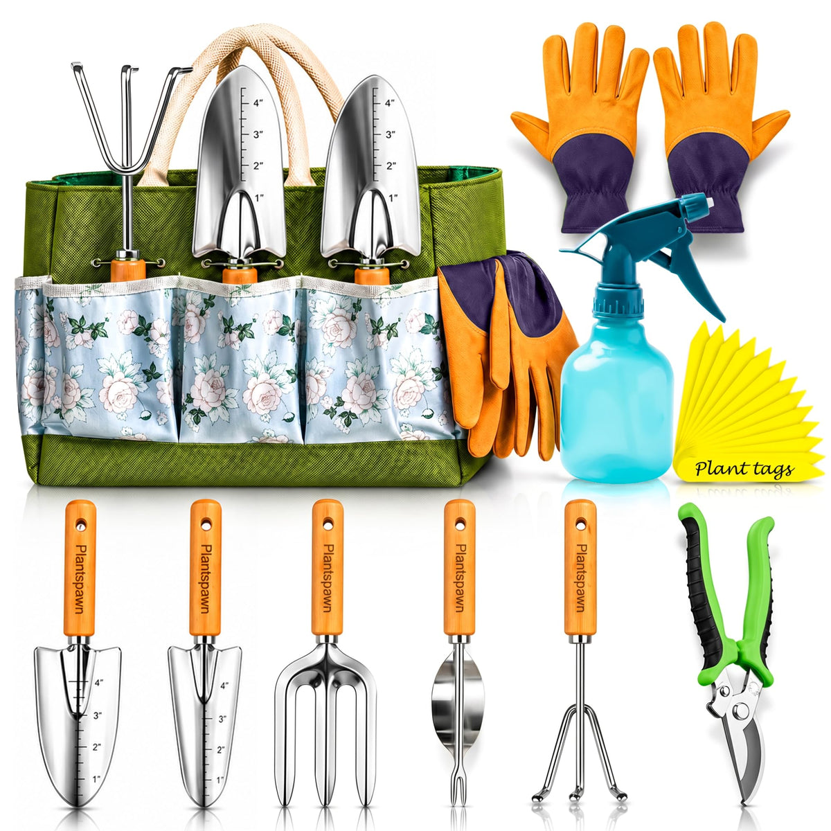 Garden Tools Set 8 PCS Heavy Duty Stainless Steel Gardening Tools