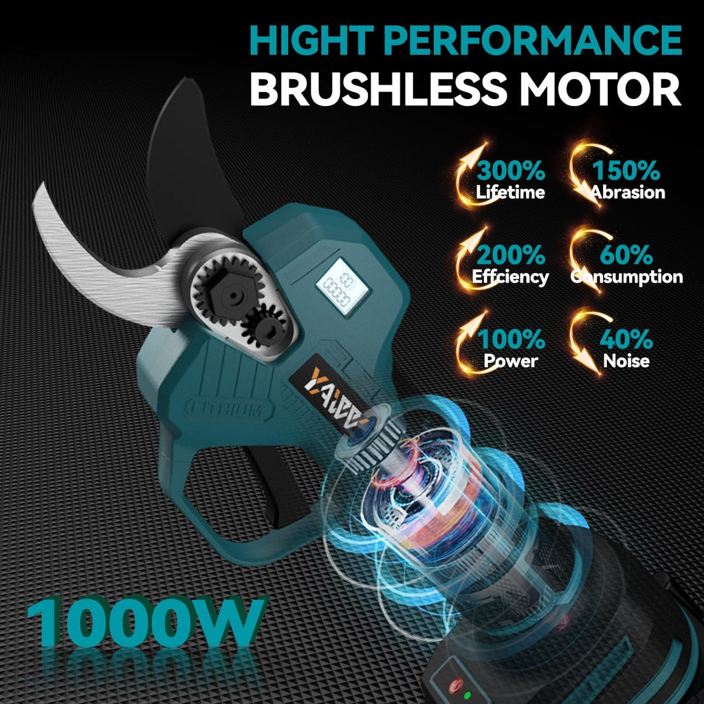 Electric Pruning Shears for Makita 18V Battery, Portable Brushless Pruning Shears with LCD Display＆SK5 Blades, Adjustable Cutting Diameter 0.8-1.2 Inch for Gardening Tree Pruning(Tool Only)