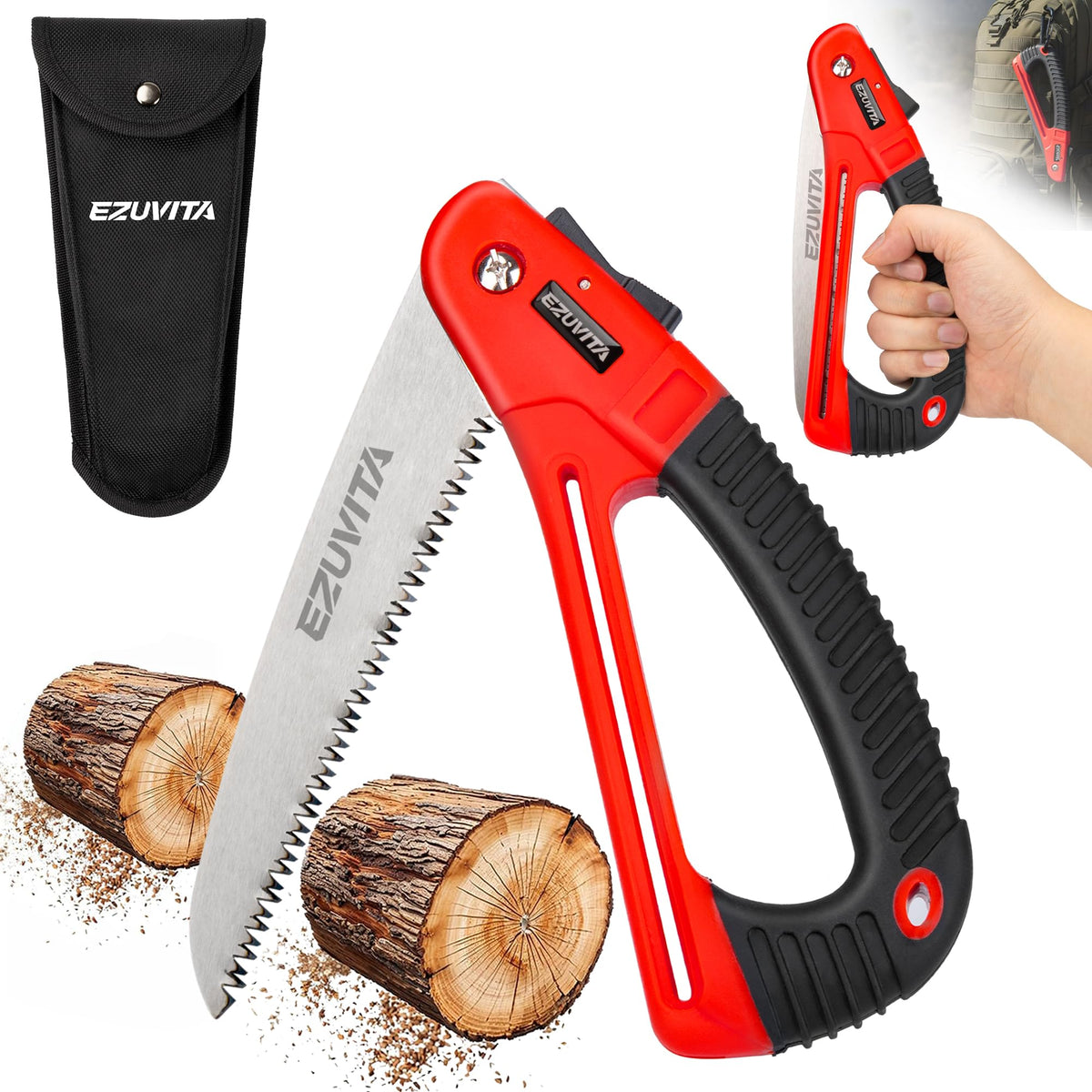 3PC Gardening Tool Set, 7 inch Folding Saw, Pruner & Shears