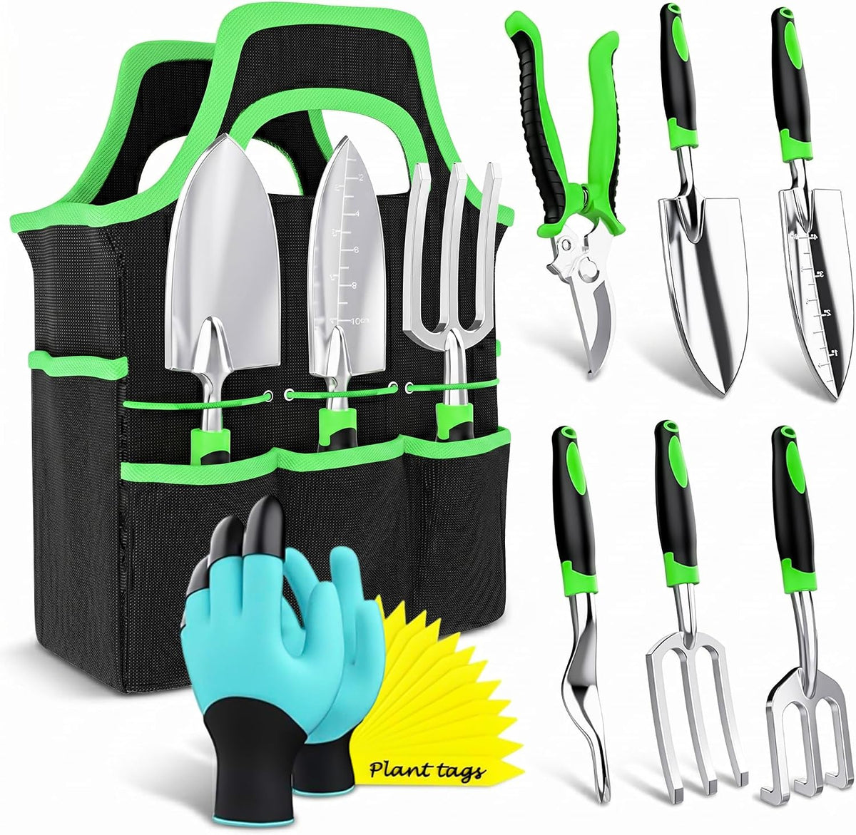 Garden Tools Set 8 PCS Heavy Duty Stainless Steel Gardening Tools