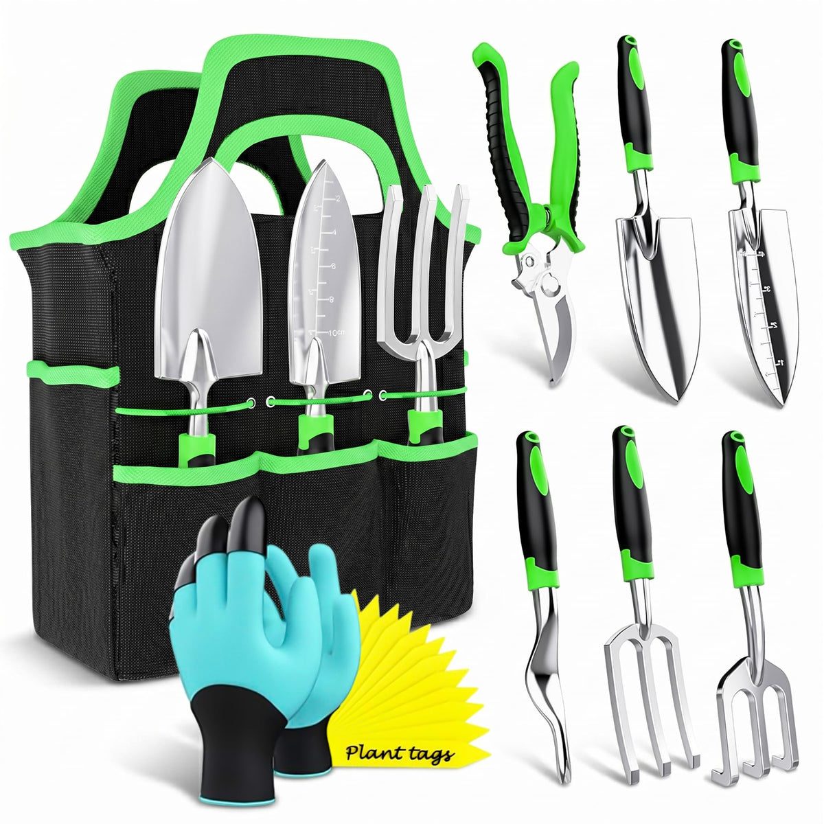 Garden Tools Set 8 PCS Heavy Duty Stainless Steel Gardening Tools