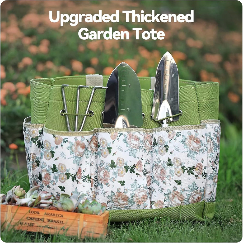 Grenebo Heavy Duty Gardening Tools with Handbag, Gardening Gifts for Women
