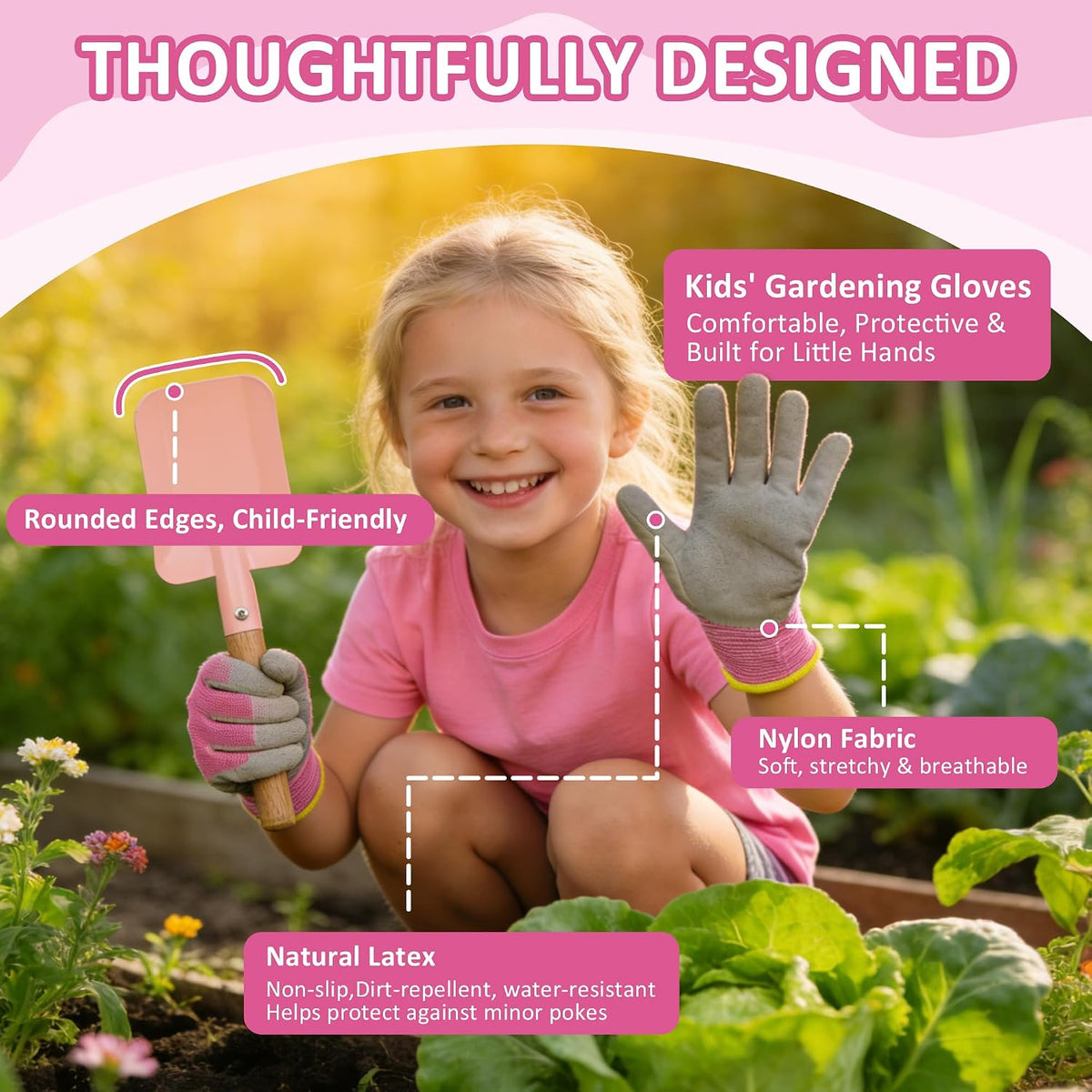 Cossy 13 PCS Kids Gardening Set,Garden Tool Kit for Kids and Toddlers