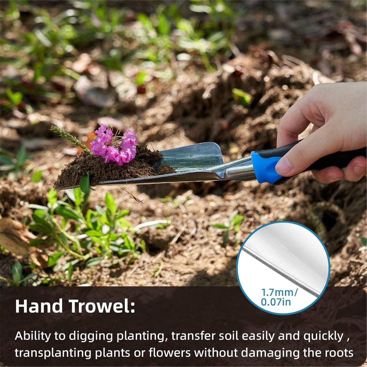 Sinoer Cast Aluminum Ergonomic Outdoor Gardening Hand Trowel