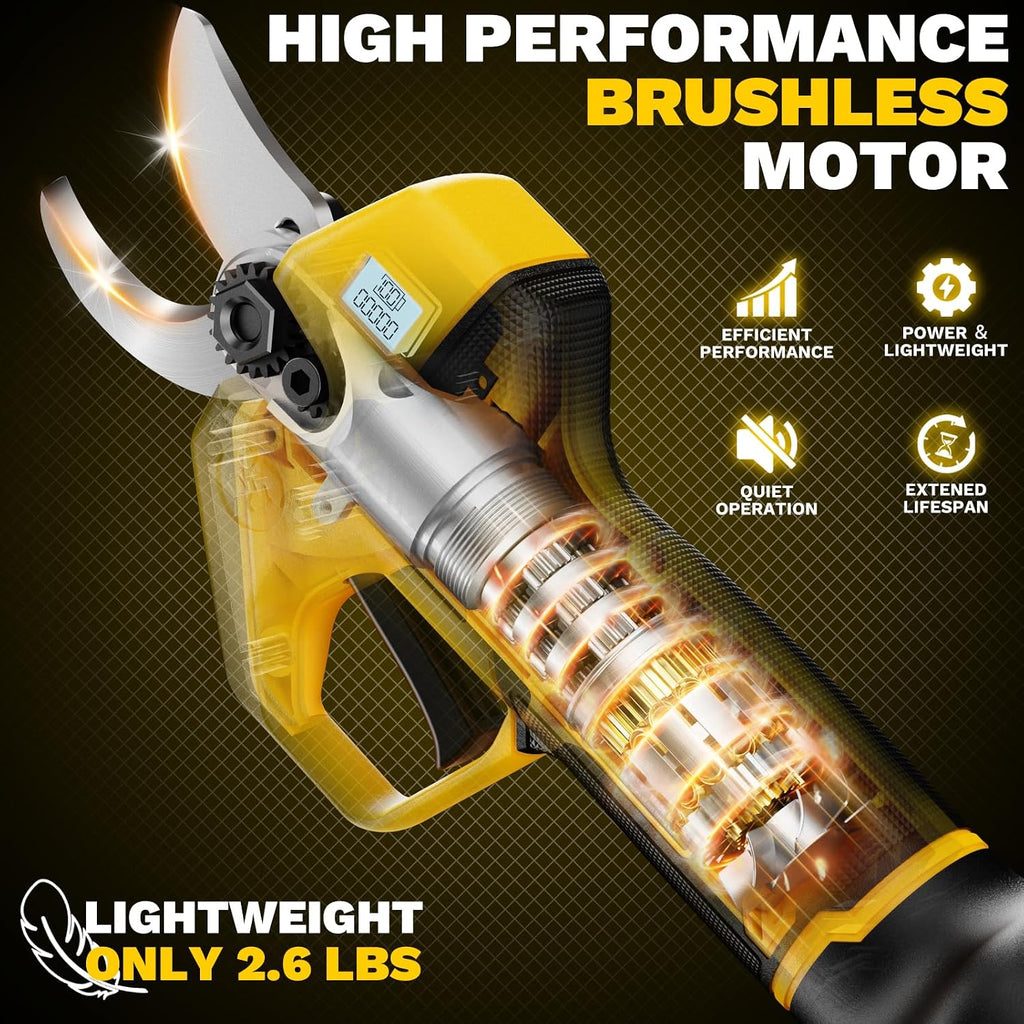 2-In-1 Electric Pruning Shears Set Compatible with Dewalt 20V Battery, 6.9FT Adjustable Pole Pruner with 1.2" Cut Brushless Electric Branch Cutter for Gardening & Tree Trimmer (No Battery)