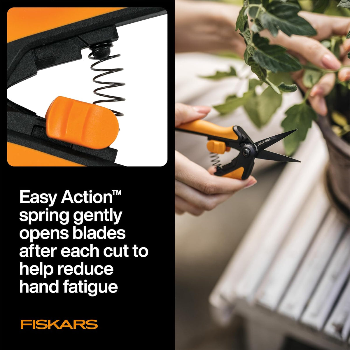 Fiskars 6" Non-Stick Pruning Snips, Resin-Resistant Garden Scissors, 2-Pack