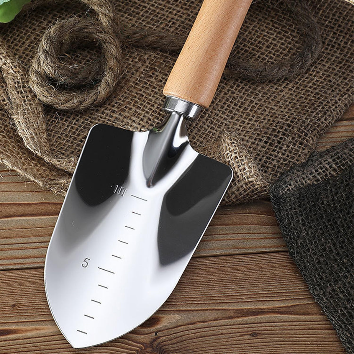 Garden Tool Shovel for Digging Gardening Trowel for Lawn Planting Stainless Steel Spade Wooden Handle Anti Slippery