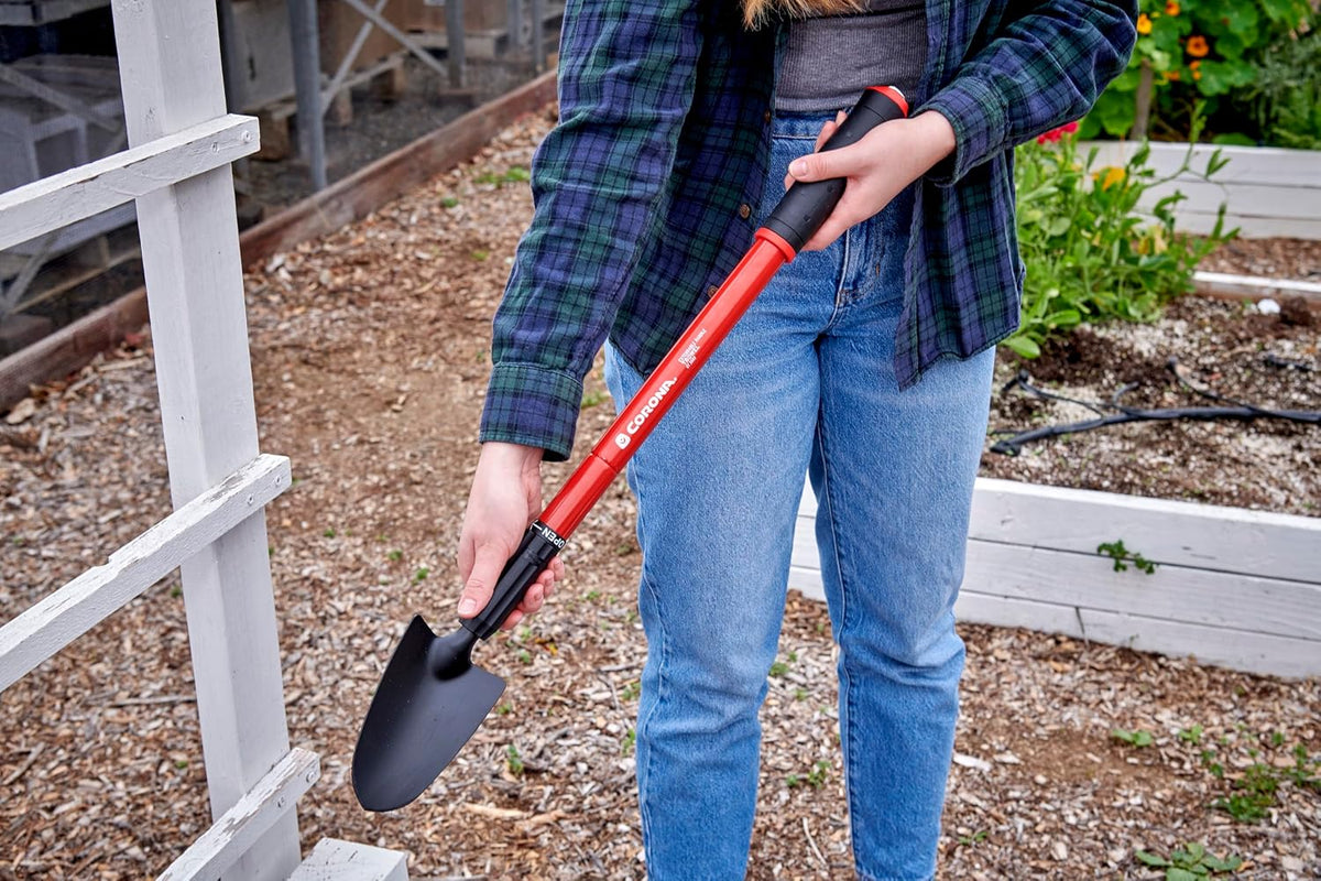 Corona Tools Extendable Handle Trowel for Raised Garden Beds – Adjustable 18"–32" Telescoping Garden Trowel