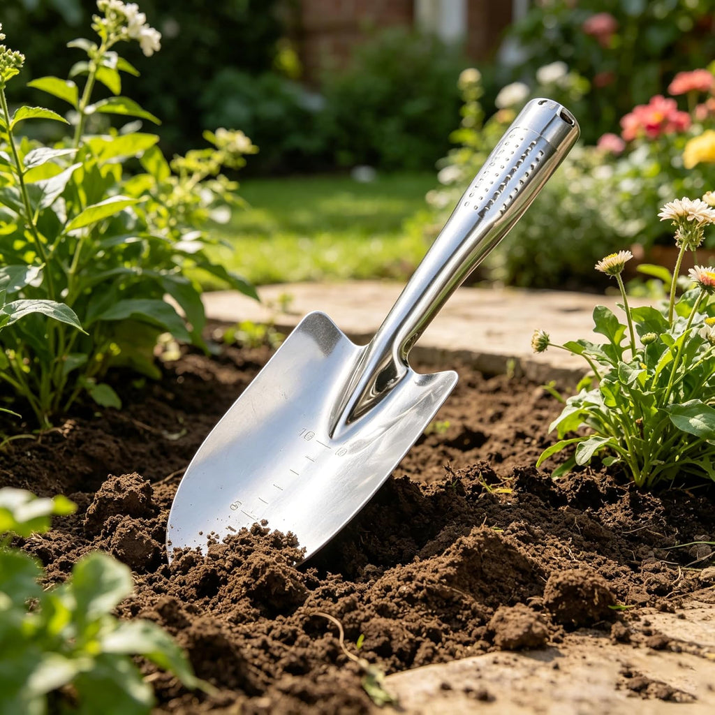 Stainless Steel Garden Trowel, Rust Resistant Heavy Duty Ergonomic Grip